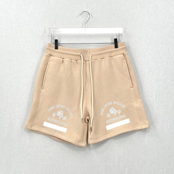 DARC SPORT League Post Session Short Men Medium Tan Cotton Drawstring Sweat NEW - Picture 1 of 11
